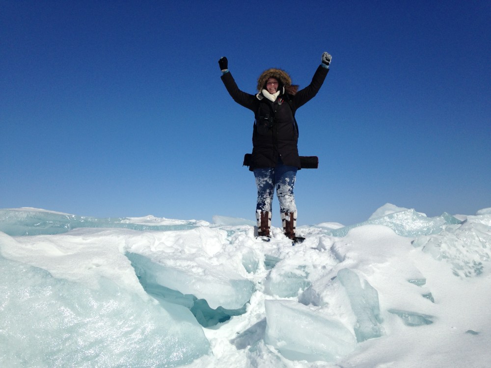 I climbed the ice shove mountains which was not easy, nor entirely safe